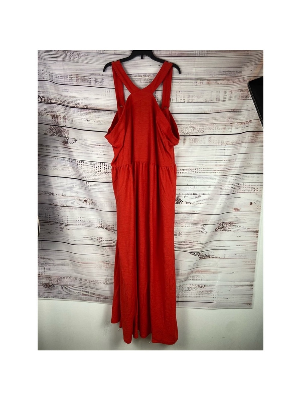 Ava and Viv Red Sleeveless Maxi Dress with Crossback Straps
